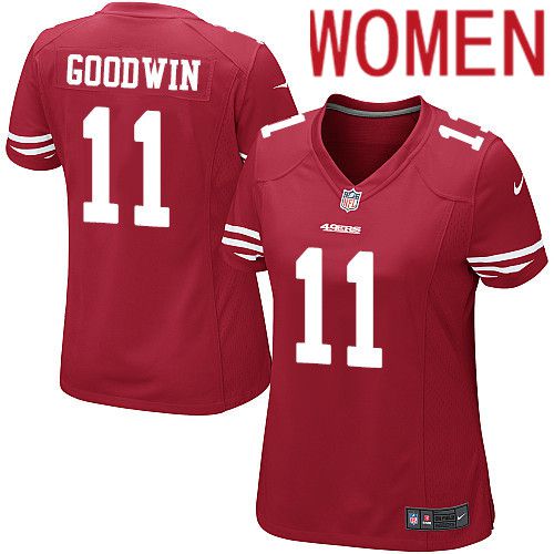 Women San Francisco 49ers 11 Marquise Goodwin Nike Scarlet Game Player NFL Jersey